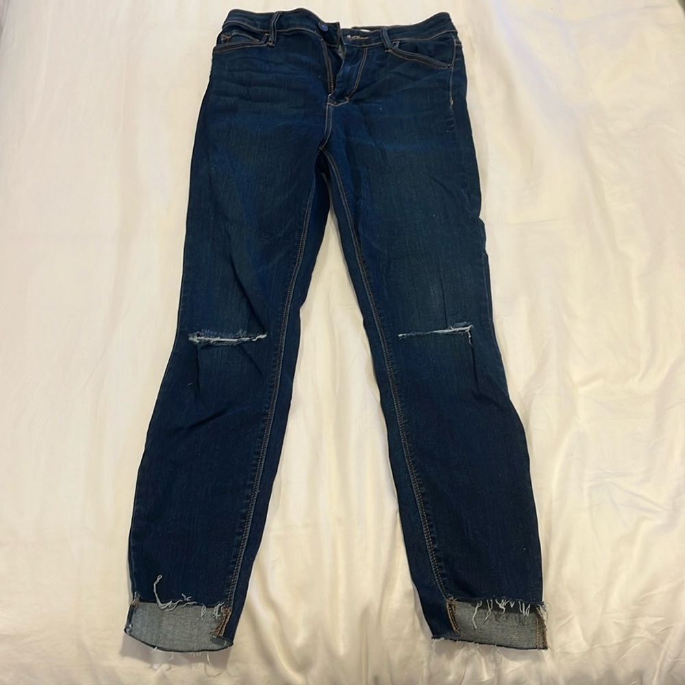 Dark wash ripped jeans